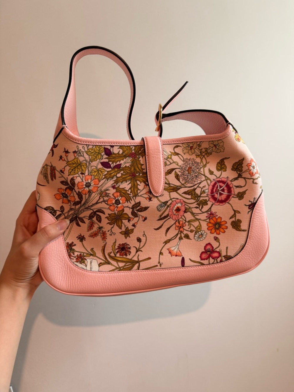 Gucci Pink Floral Jackie Shoulder Bag - Picture 3 of 10